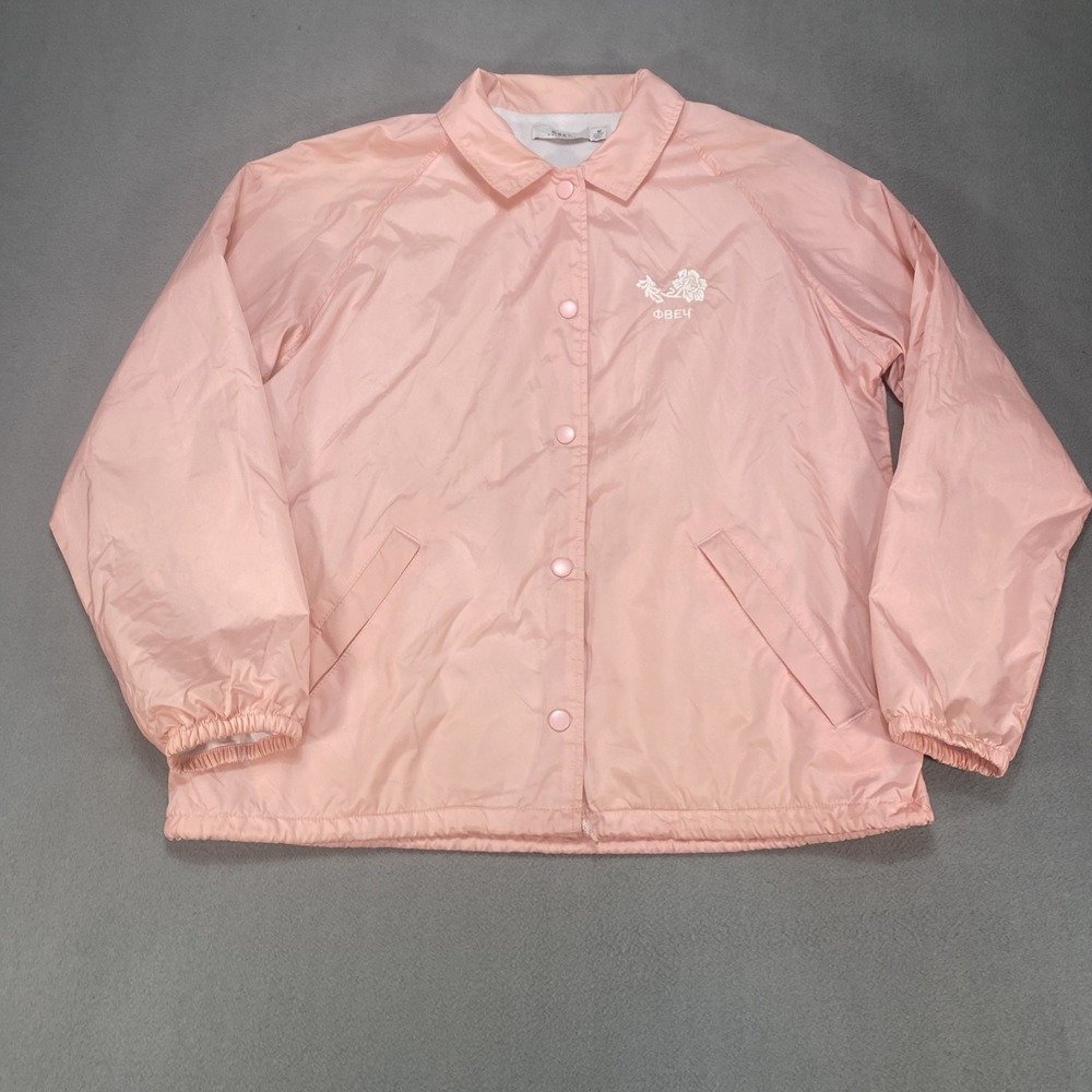 OBEY Propaganda Womens Size M Pink Windbreaker Jacket Button-Up Coat